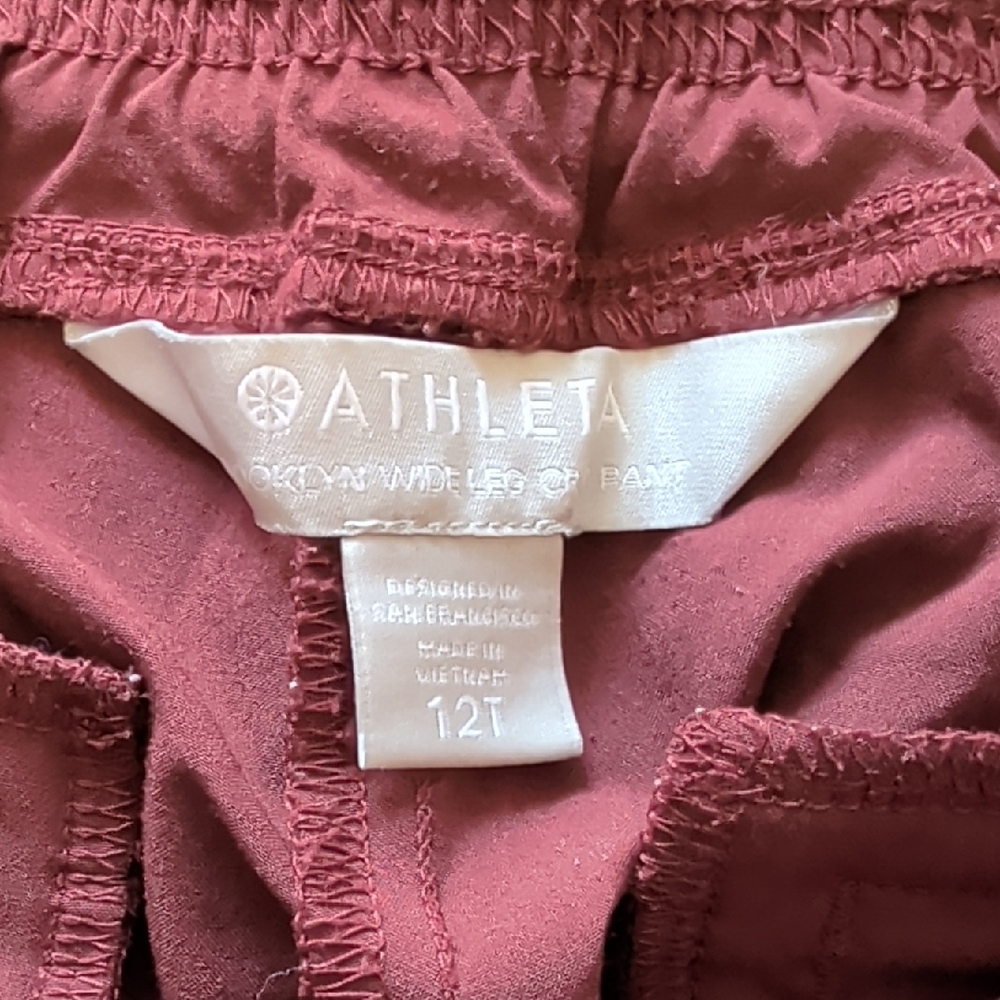 Athleta Brooklyn Wide-Leg Crop Pants Cognac EUC - Picture 4 of 5